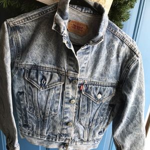 Vintage Levi's Stonewash Crop Denim Jean Jacket